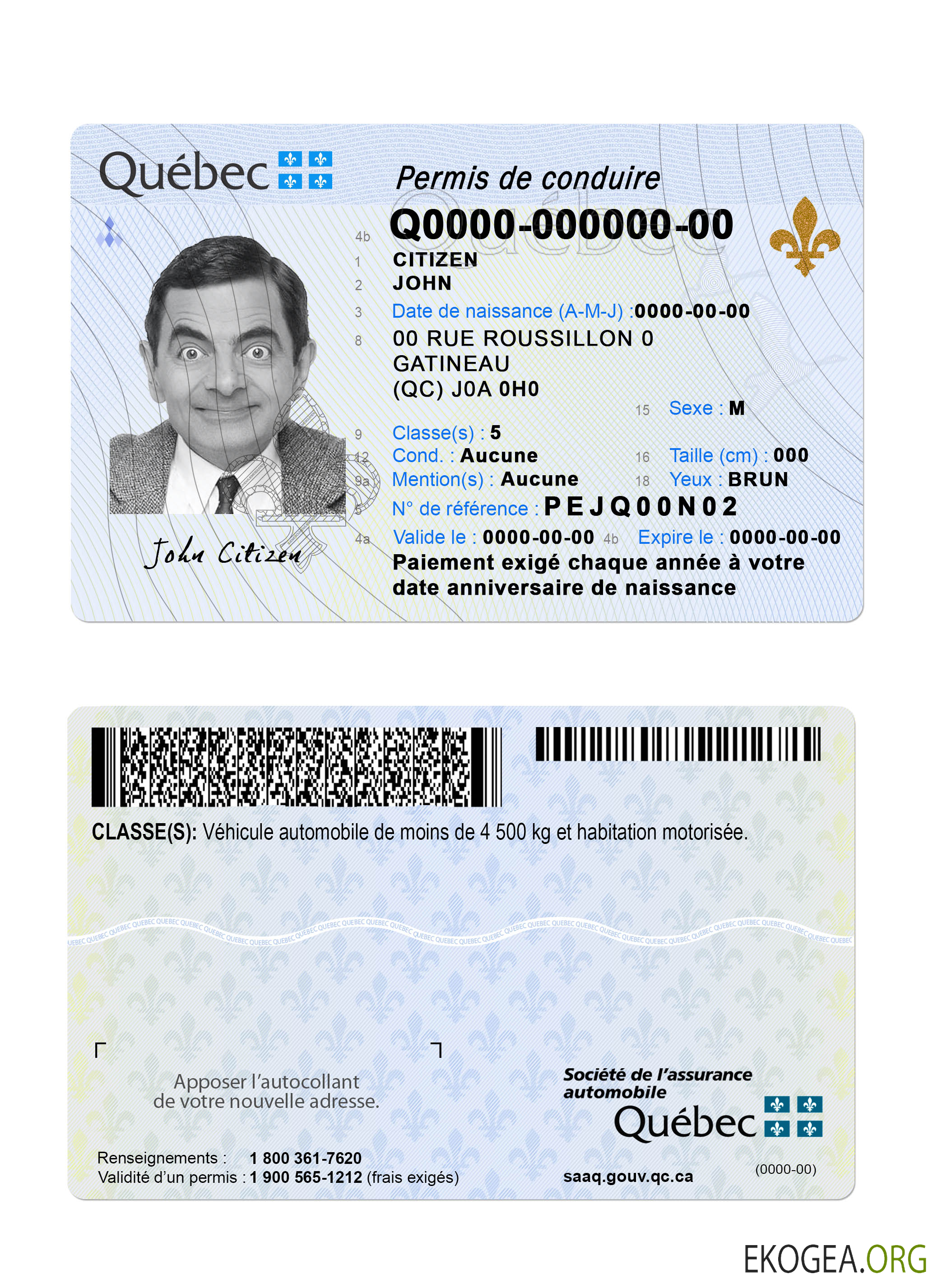 Canada Quebec new driving license